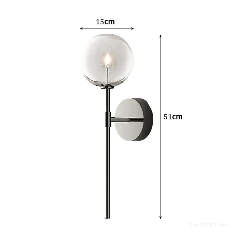 Hillevi - Retro Clear Glass Wall Lamp