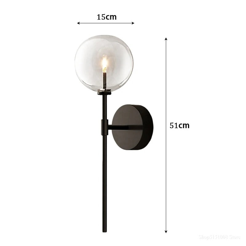 Hillevi - Retro Clear Glass Wall Lamp
