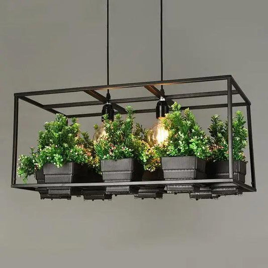 Hemma -  Iron Garden Planter Light Chandelier