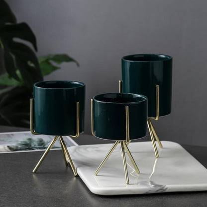Ida - Ceramic Flower Planters with Modern Stand